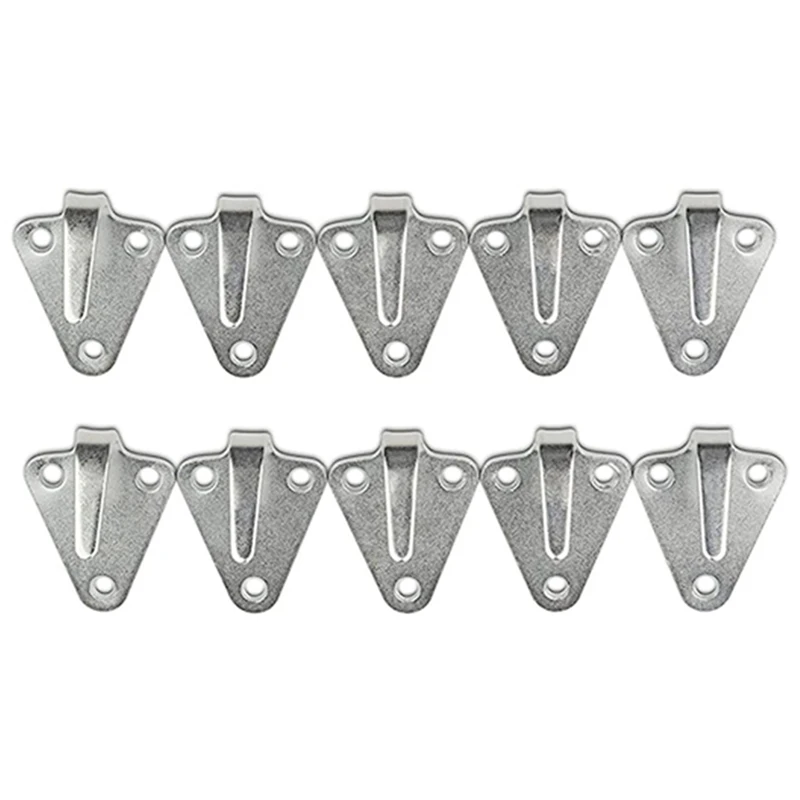 

10Pcs Three-Hole Waterproof Tarpaulin Hook Trailer Connecting Net Hook Hook Iron Plate Hook Suitable for Trailers