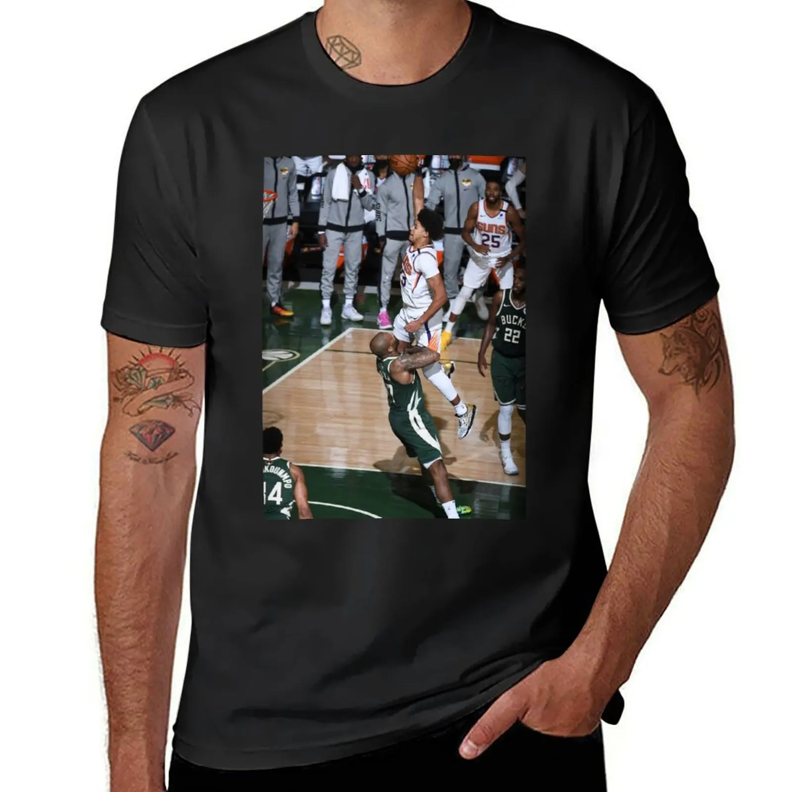 Cam Johnson Poster Dunk Bucks T-Shirt sublime oversizeds mens funny t shirts