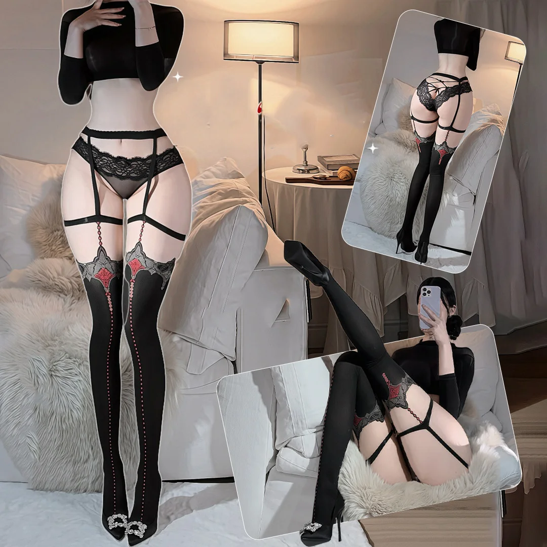 Collants serrés chaussettes suspendues gothique mince Lolita Cosplay Costume bikinis ensembles sous-vêtements Sexy culottes pour femmes sex shop jouets xxx
