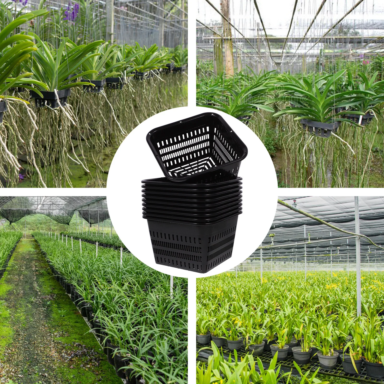 

10Pcs Plastic Orchid Pots with Drainage Holes Root Controlling Planter for Home Gardening Plant Nursery Cups Plastic Flower Pot