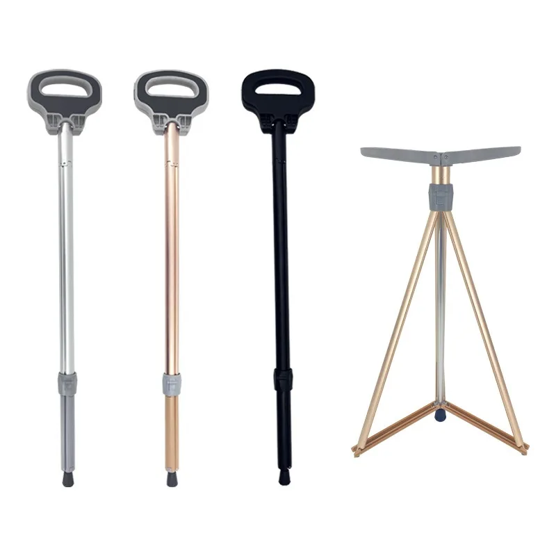 

Multifunctional Hiking Pole Outdoor Portable Massage Three-legged Stool Hiking Cane Cane Stool