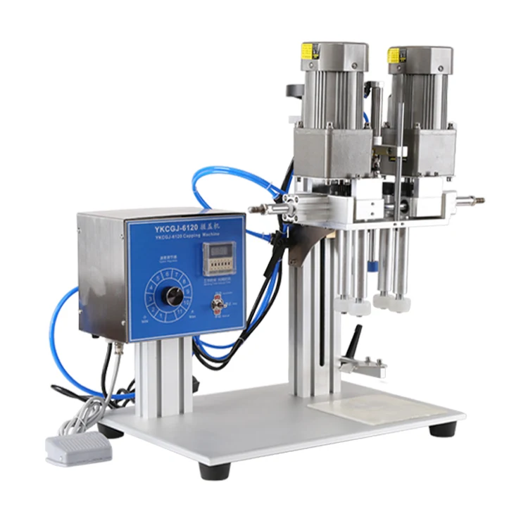 Mesin Penutup Botol Jus Otomatis Pneumatik Kecepatan Tinggi Grosir, Mesin Penutup Sekrup Meja