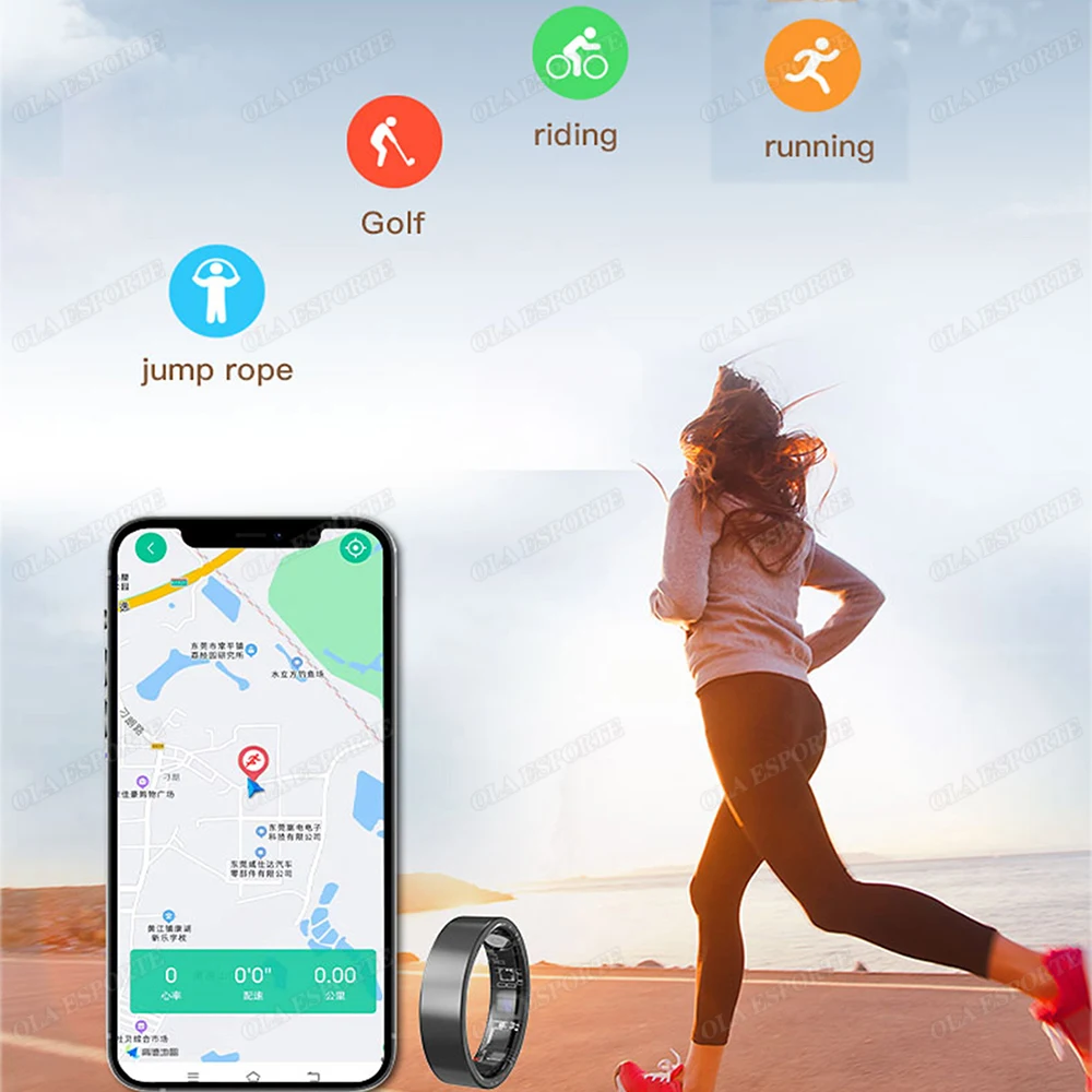 New light Smart Ring Bluetooth Sports Date Tracker Short Video Remote Control Heart Rate Sleep Calorie smartring for Samsung Men