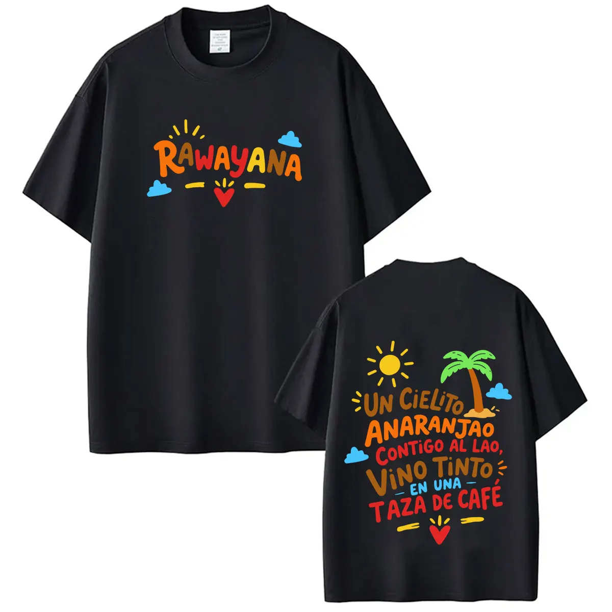 Rawayana: Wo ist das After? Tour 2026 Print T-Shirts für Männer und Frauen, Modisches Kurzarm-Baumwoll-T-Shirt, Lässige T-Shirts, Fangeschenke – Detail 7