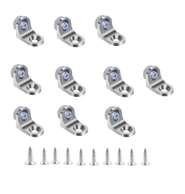 

Набор из 10 креплений для полок: опорные кронштейны, держатели для полок из нержавеющей стали, фиксирующие штифты для стационарного размещения полок в шкафах, с комплектом для установки