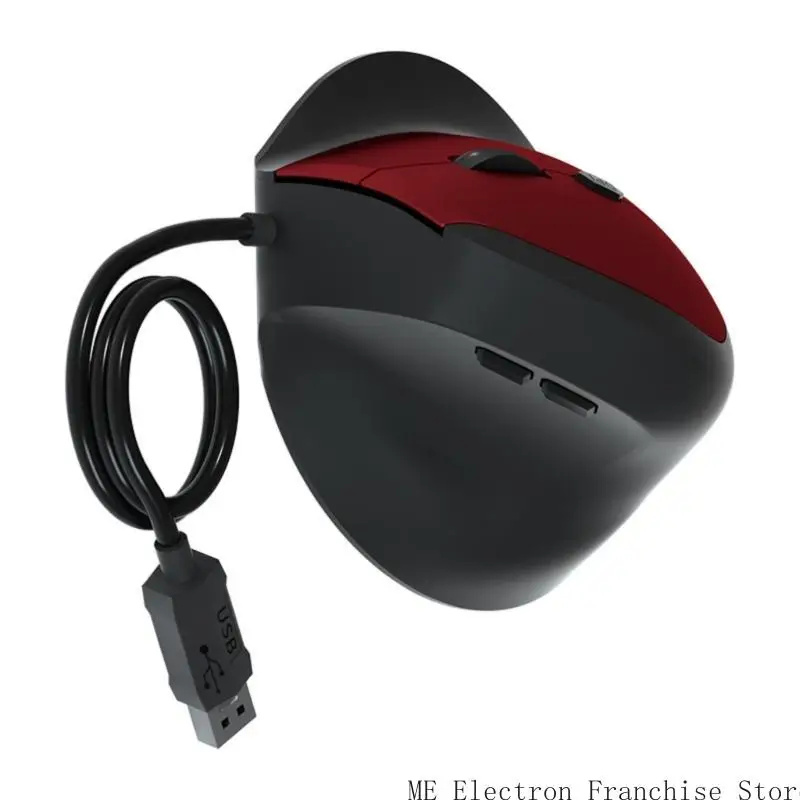 T5EA CORDO DIREITO DIREITO MOUSE VERTICAL ERGONOMIC GAMING MOUSE 1600DPI Ajuste o pulso óptico USB Mouse saudável para PC