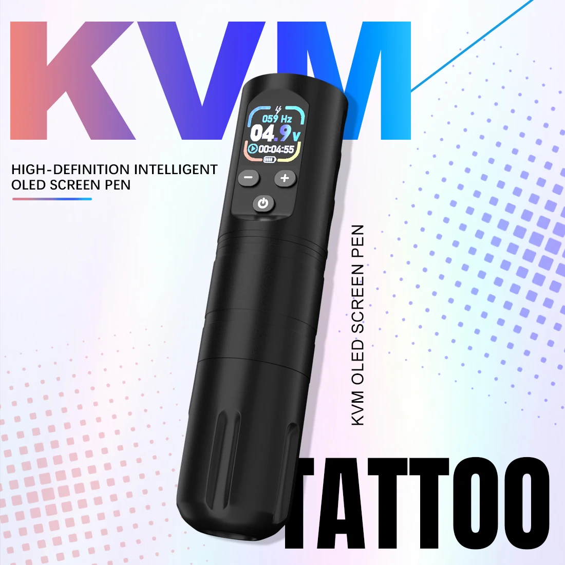 kvm-ワイヤレスタトゥーマシンペン-1600mah-バッテリー-oled-スクリーンストローク-35-ミリメートルプロフェッショナルタトゥーペン初心者用タトゥー用品