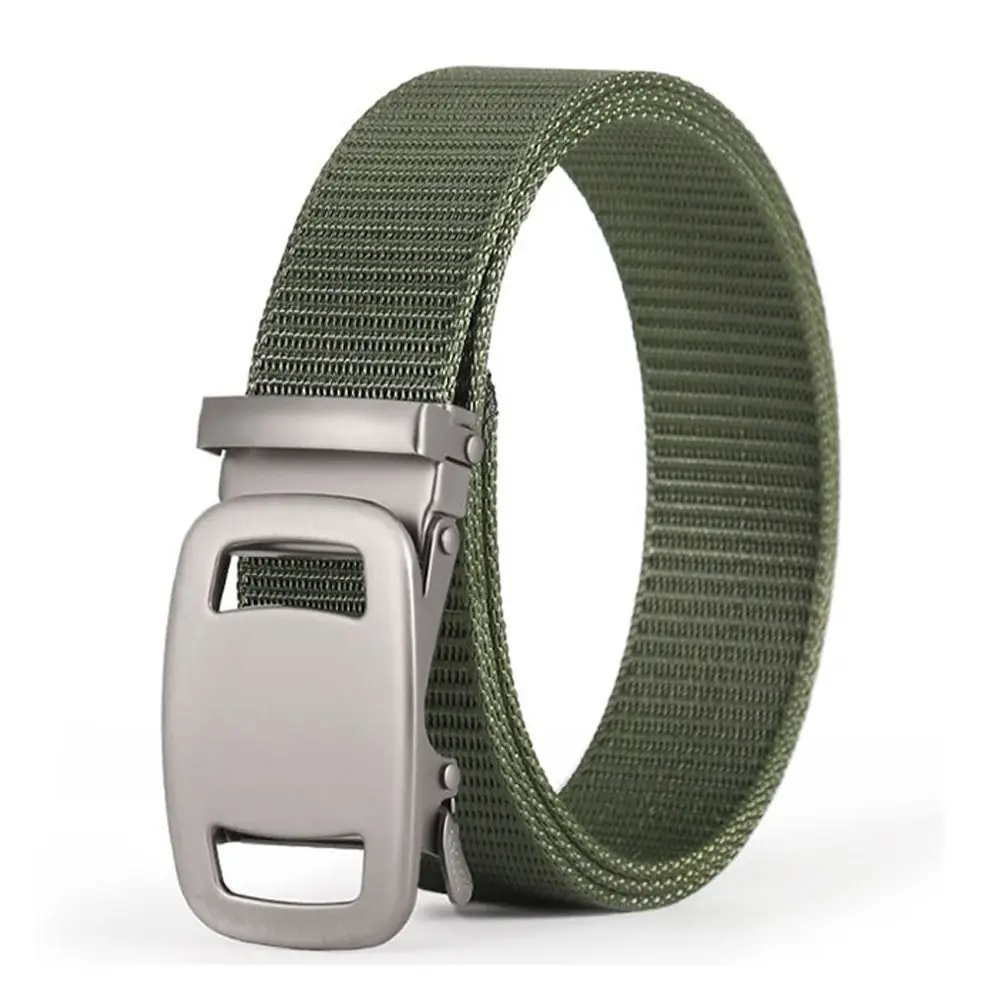 Cinturón trenzado de nailon de marca de lujo, correa de lona con hebilla automática, estilo salvaje, Simple, informal, de negocios, a la moda