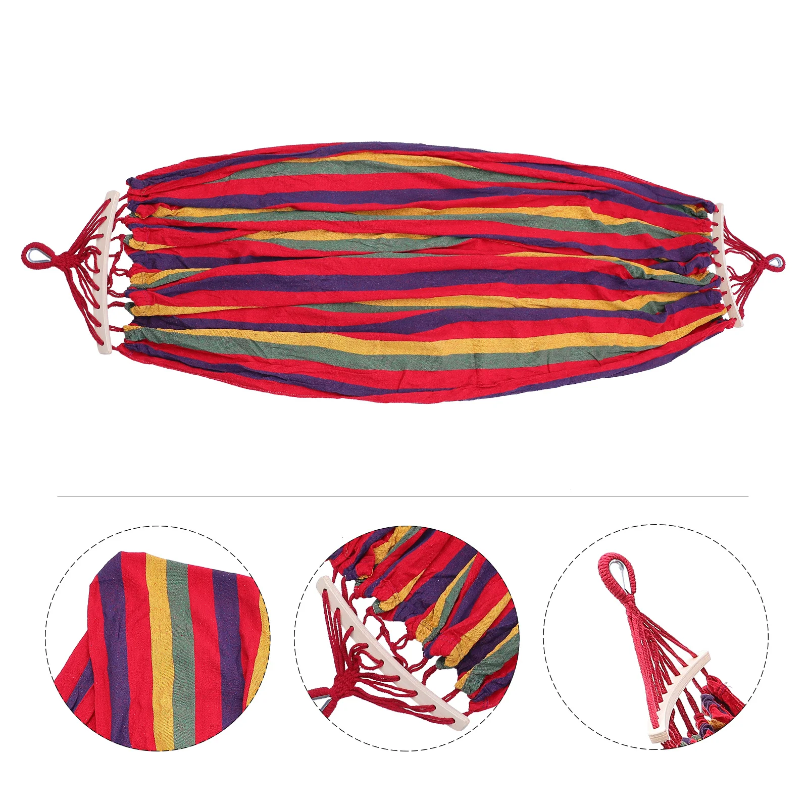 أرجوحة قماشية مخططة محمولة للاستخدام الخارجي للتخييم والمشي لمسافات طويلة والسفر خفيفة الوزن ومتينة وسهلة التعبئة في أرجوحة الحديقة