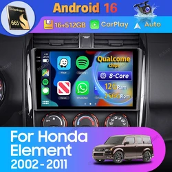 Android 16 Carplay Auto For Honda Element YH 2002 - 2011 Car Radio GPS Navigation WIFI+4G BT Video Player Stereo Head Unit 2 Din