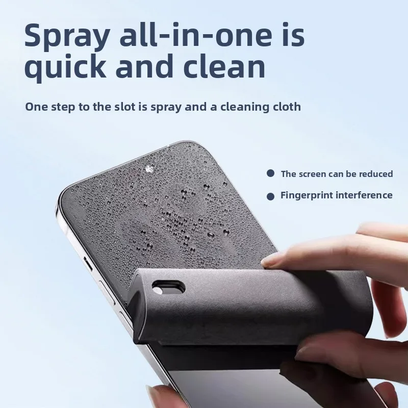 2 in 1 Spray Cleaner Wipe for Phone Screen Tablet Car Touchscreen Cleaning Kit with Microfiber Cloth Safe Effective