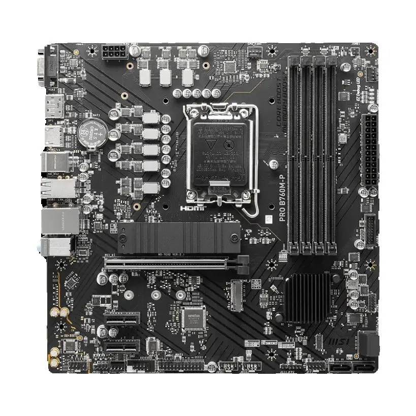 

MSI PRO B760M-P Motherboard LGA 1700 Support i9-14900KS i7-14700KF i5-12400F CPU DDR5 6800MHz 128GB HDMI VGA M.2 PCle 4.0 mATX