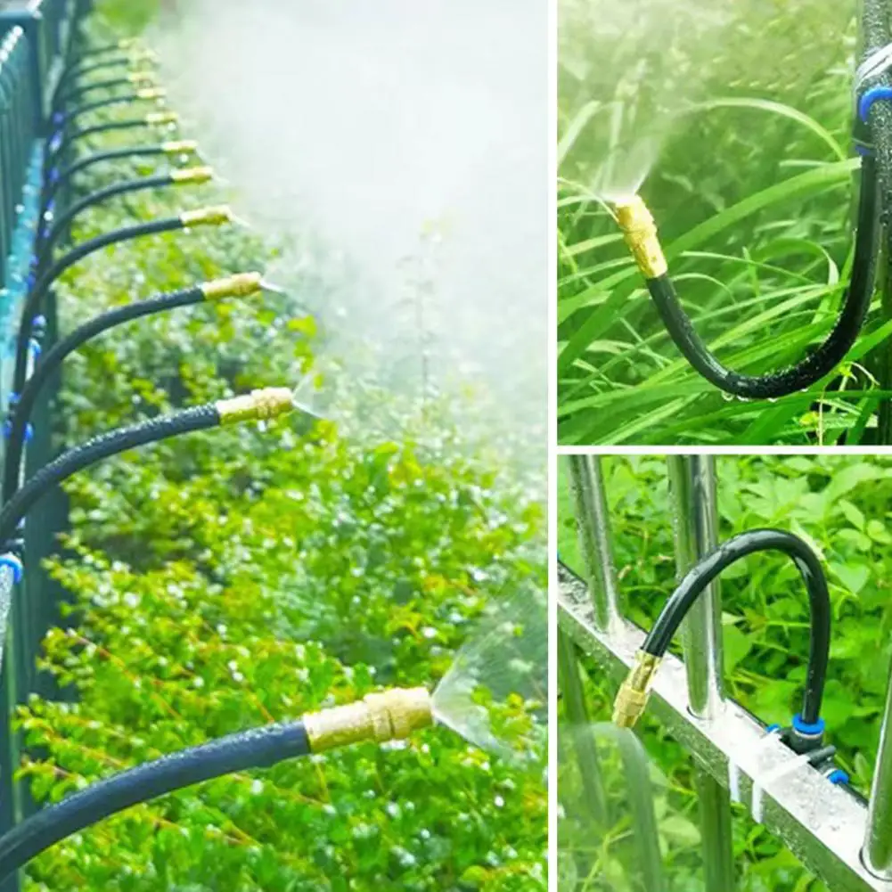 

Adjustable Water Mist Irrigation System Adjustable Watering Sprinkler System with Brass Nozzles for Lawn Garden Automatic