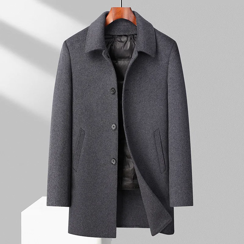 Autumn and Winter Men's Medium Length Detachable Inner Liner Coat