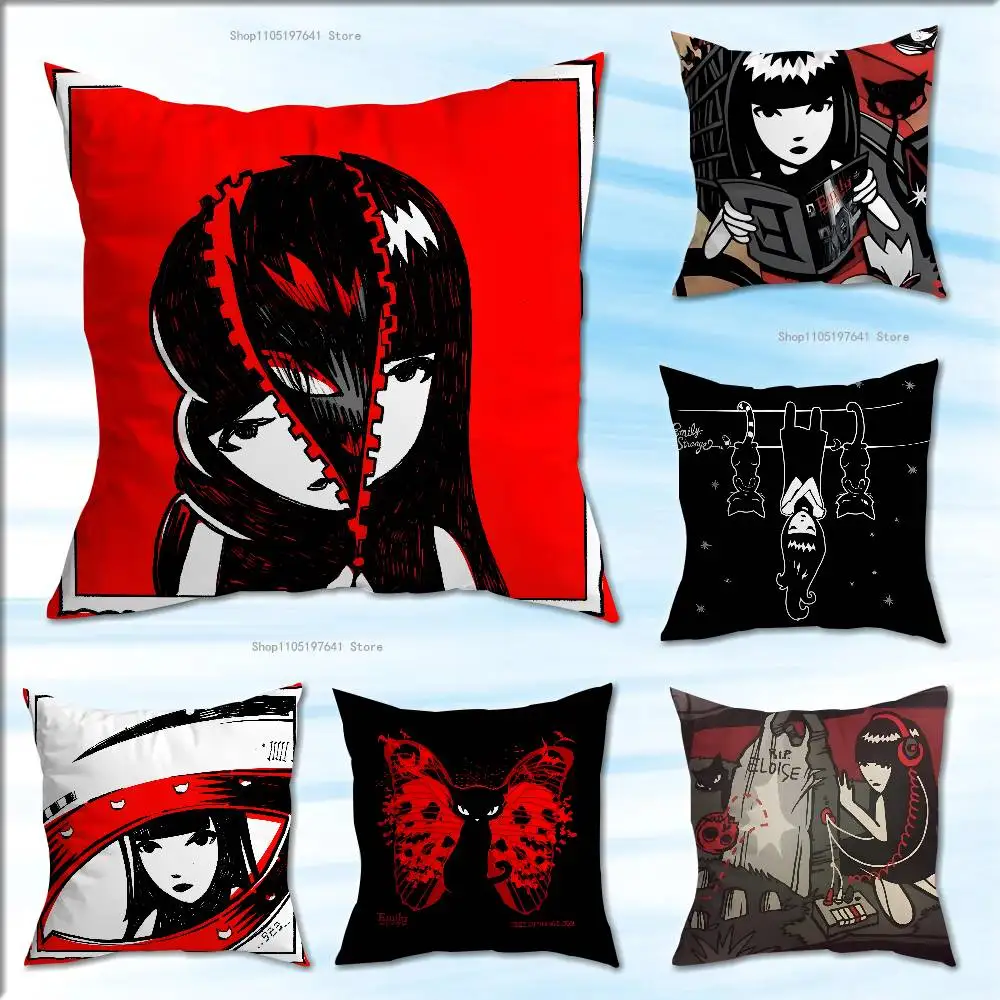 

Cat E-Emily The Strange Anime Celebrity Merchandise All-Match Printed Pillow Case Sofa Car Office Room Decoration Protector
