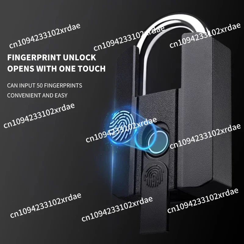NewTT LOCK Waterproof Smart Intelligent Fingerprint Door Lock Padlock With Key Smart Padlock Rechargeable