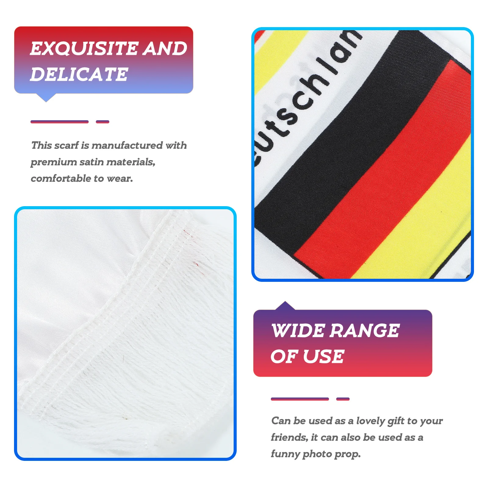 

2Pcs Soccer Fan Scarf Knit Design National Scarf for Football Events Patriotic Sports Gear Accessory