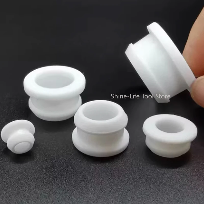 White Silicone Rubber Snap-on Grommet 4.5mm~50.6mm Bung Wire Cable Protect Hollow Hole Plugs End Caps Through Hole Inserts Plug