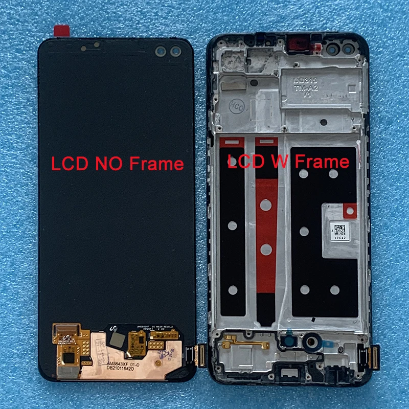 Original 6.43 Amoled For Oppo Reno4 4G A93 4G LCD Display Screen+Touch Panel Digitizer For Reno 4 lite CPH2125 4F Display Frame