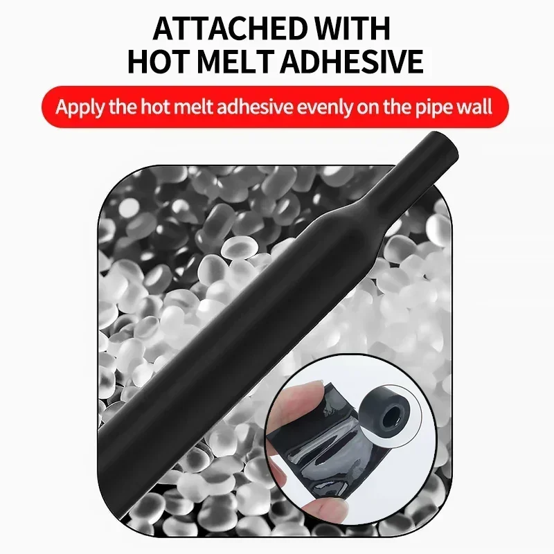 

4:1 Heat Shrink Tube With Glue Thermoretractile Heat Shrinkable Tubing Dual Wall Heat Shrink Tubing 4 6 8 12 16 20 24 32mm