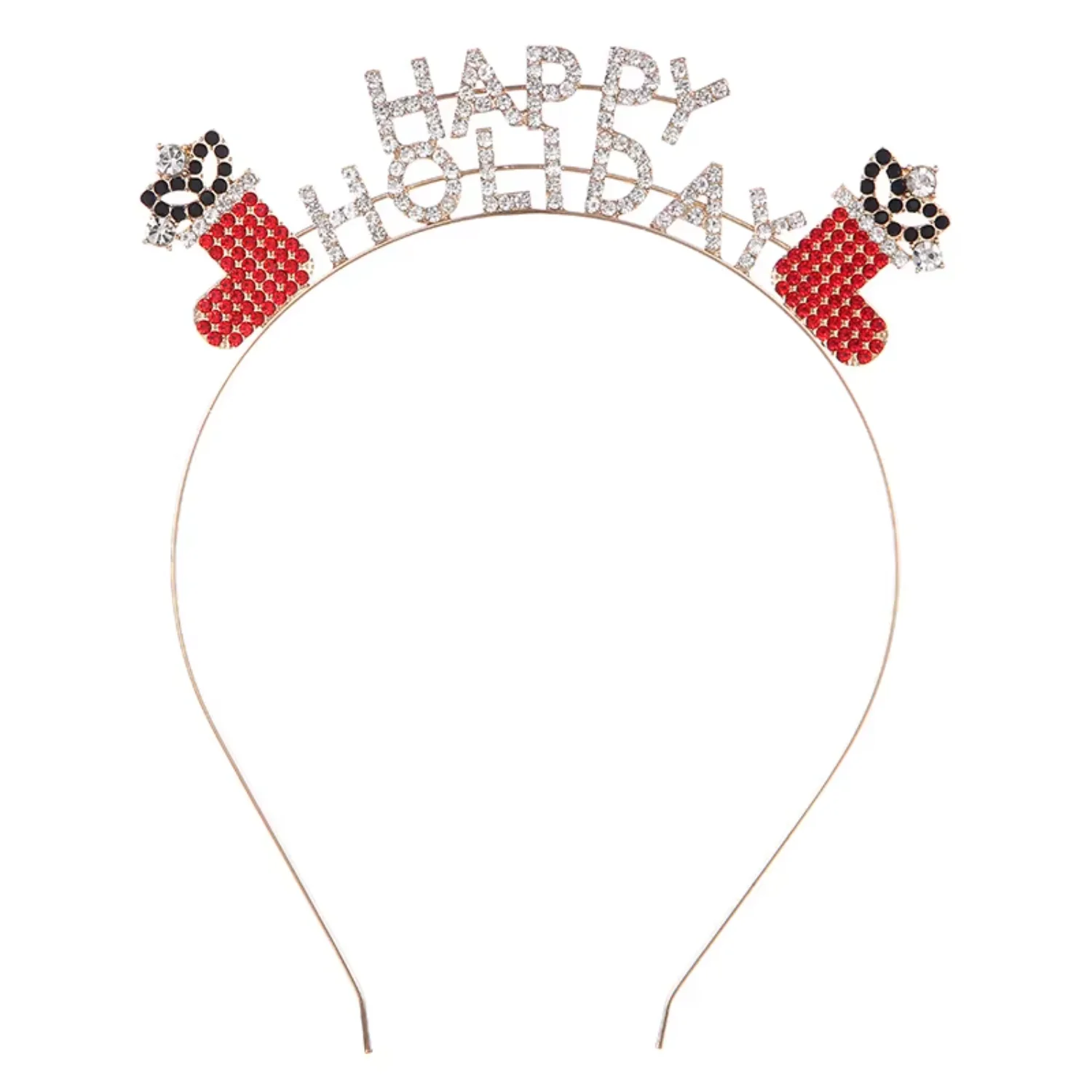 Christmas Headband Sparky Crystal  Shoes Bow Happy Holiday New Year Headbands For Women Girls