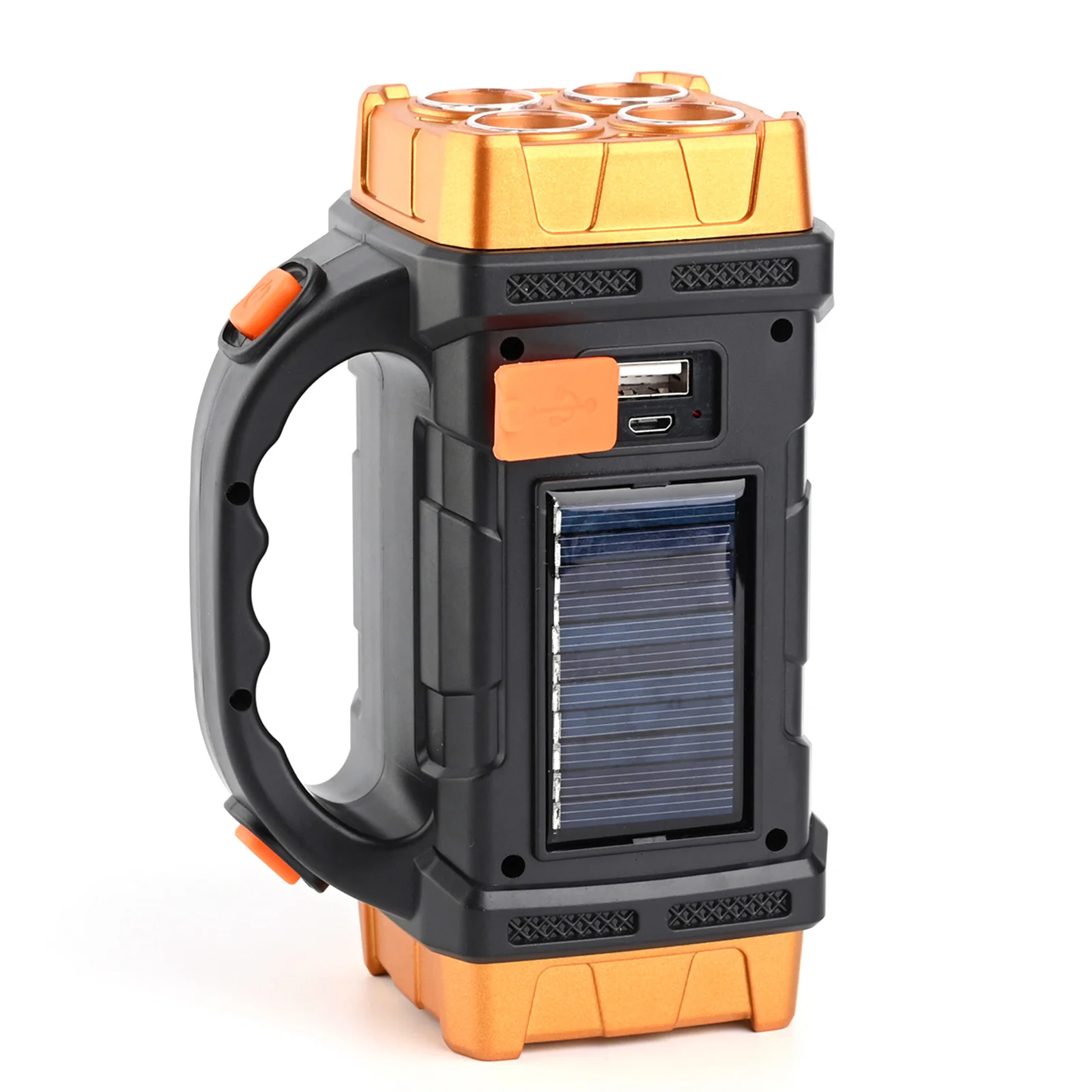 

USB LED Floodlight Waterproof Solar Camping Light Non-slip Indoor Work Lamps Power Bank 4 Light Source Modes for Hiking Climbing