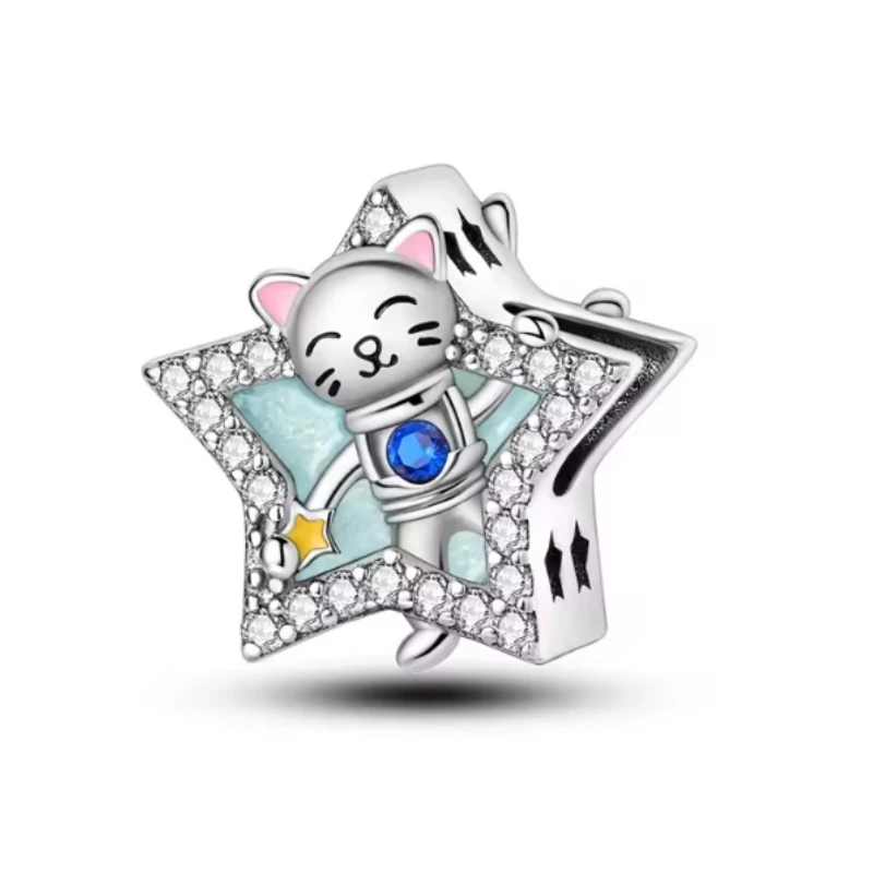 جديد الخرز صالح الأصلي الإسورة سوار سحر المجوهرات DIY ثلج، شكل قلب، القمر. البطريق، الخماسي المتدلي #6