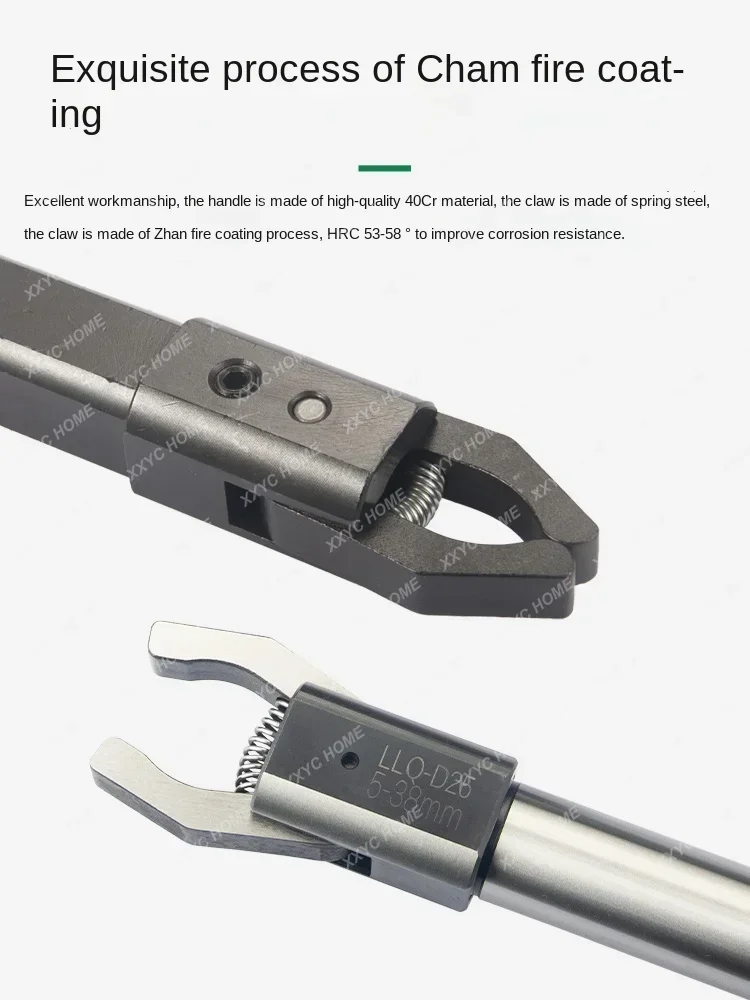 Numerical control lathe round shank automatic puller square shank material clip inlaid with alloy spring steel