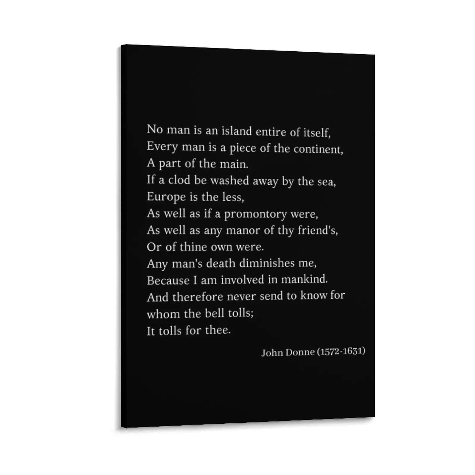 

No Man Is An Island by John Donne Canvas Painting decorations for the room posters for room