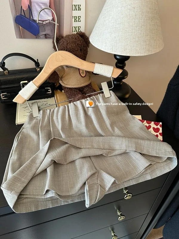 

Kumikumi Summer New Basic Color Versatile High Waist Slimming Prevent Exposure Wrap around Skirt Women's Fashion