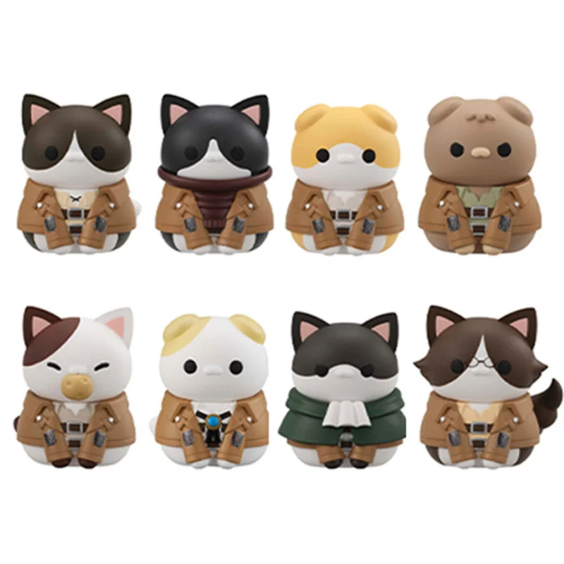 Stock Original Genuine MegaHouse Attack on Titan Shingeki No Kyojin MEGA CAT PROJECT Version Q Mini Action Anime Figure Model