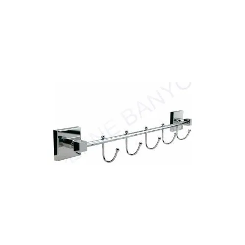 Bay Bathroom Bay 5'Li Hook Havluluk-Robe Hook Brass Base