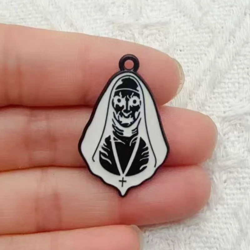 10pcs alloy drip oil cartoon Halloween pendant, DIY jewelry making earrings, keychain accessories image 3
