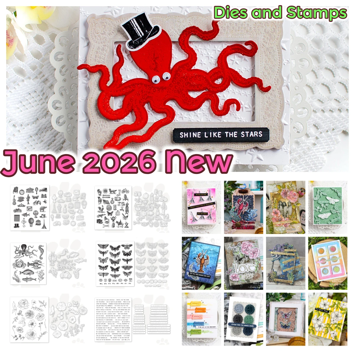 

June 2026 New Sea Life Floral Elements Metal Cutting Dies Stamps Scrapbook Journaling Decorative Embossing for DIY Greeting Card