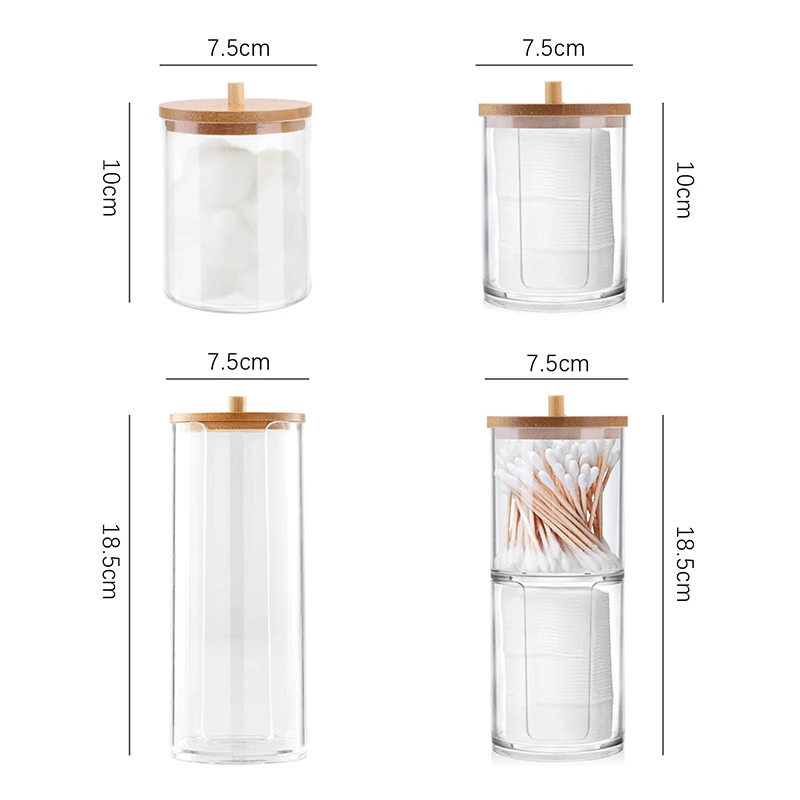 Cotton Buds Storage Box Toothpick Storage Box Cosmetic Cotton Storage Organizers Transparent Dustproof Box Jewelry Container