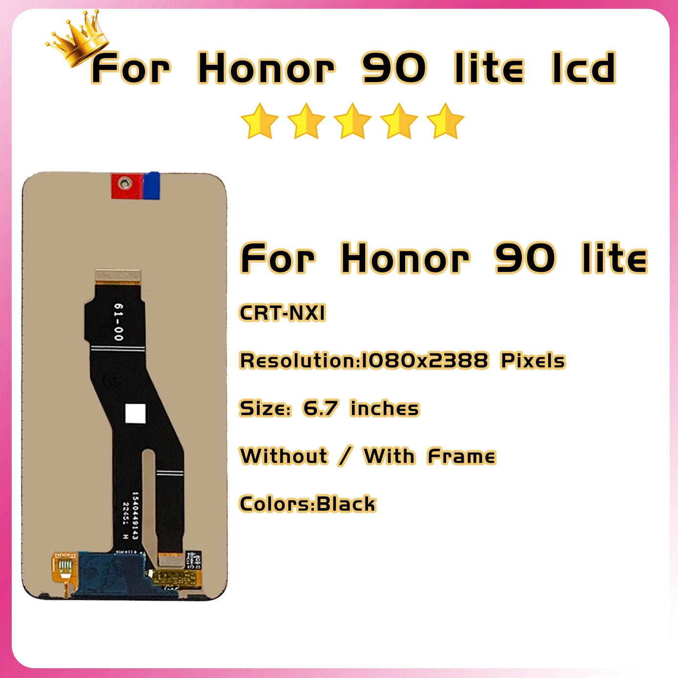 6.7'' High quality For Huawei Honor 90 Lite CRT-NX1 LCD Display Touch Screen For Honor90 Lite 90 Lite LCD Digitizer Assembly