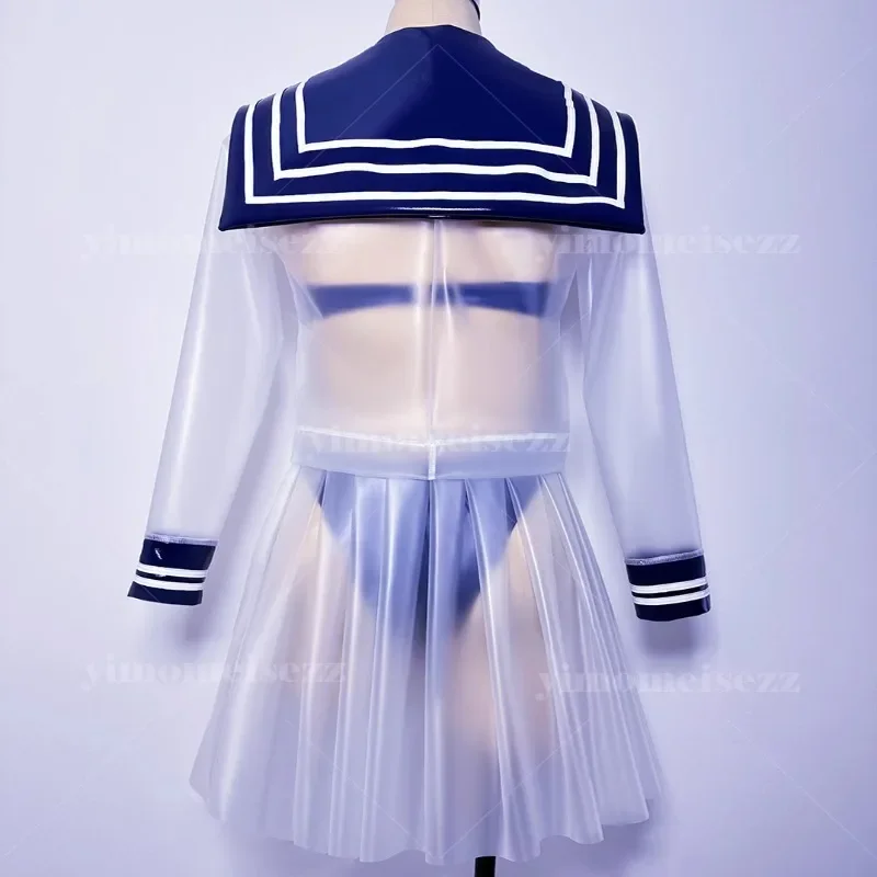 

Customized Sailor Suit Sexy Transparent Suit Jacket JK Uniform Performance Suit Cosplay Costume Role-playing Pleated Skirt