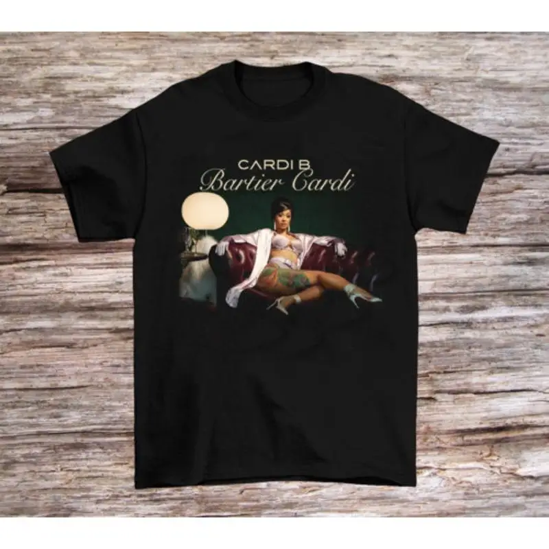 

Черная футболка всех размеров Inspired Cardi B New Single Bartier