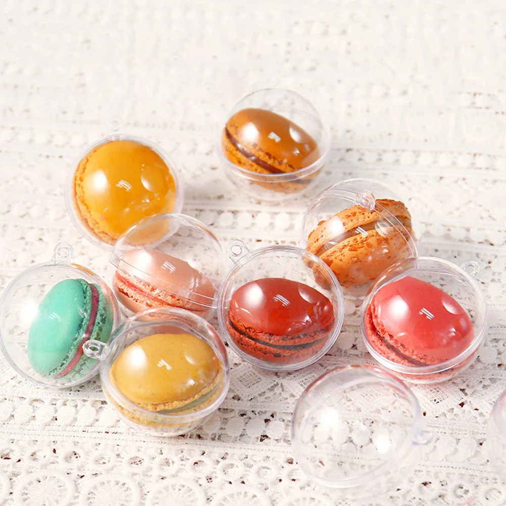 

15Pcs Transparent Plastic Ball Candy Boxes Clear Macaron Storage Container Party Supplies Wedding Birthday Baby Shower
