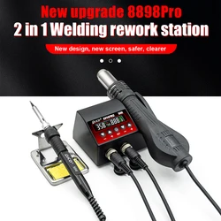 JCD New 2-in-1 8898Pro Soldering Station 750W Hot Air Gun Soldering Iron LCD Digital Display BGA 220V/110V Welding Repair Tools