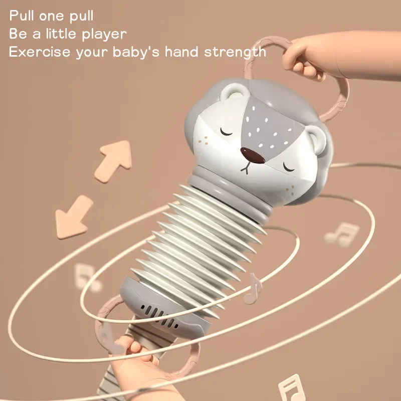 Juguetes musicales para bebés, cochecito de acordeón colgante, instrumento electrónico de animales bonitos, juguetes Vocales de educación temprana, regalos para niños y bebés