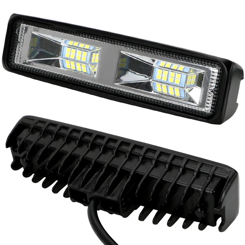 Reflektory LED 12-24V dla Auto motocykl ciężarówka łódź ciągnik przyczepa Offroad światło robocze 48W LED światło robocze reflektor