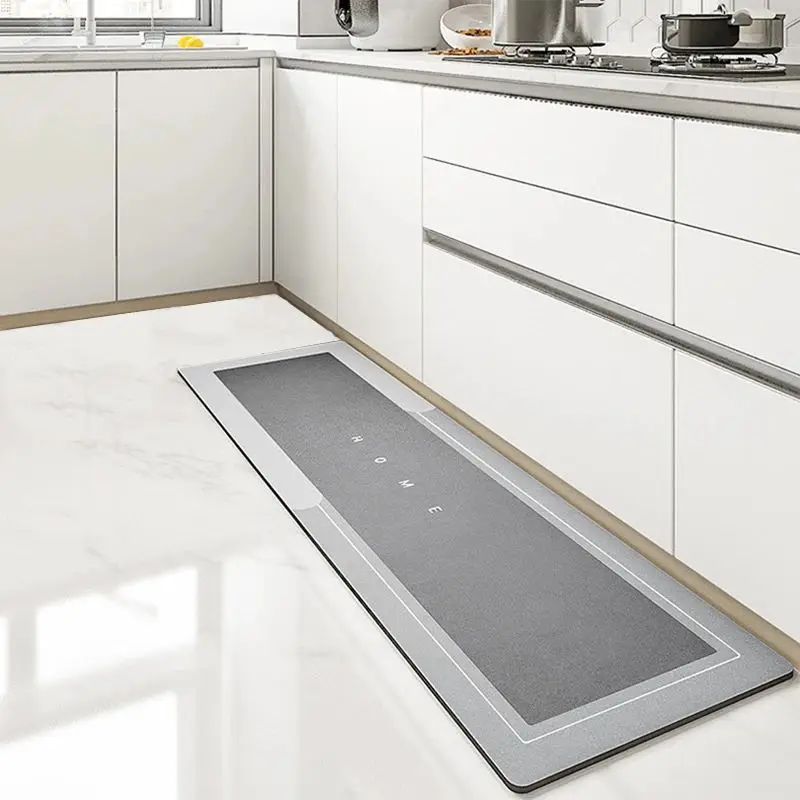 VIKAMA Non-slip Diatomaceous Earth Kitchen Mat Scratch Resistant Rubber Base Easy Clean for Bathroom Entryway Home