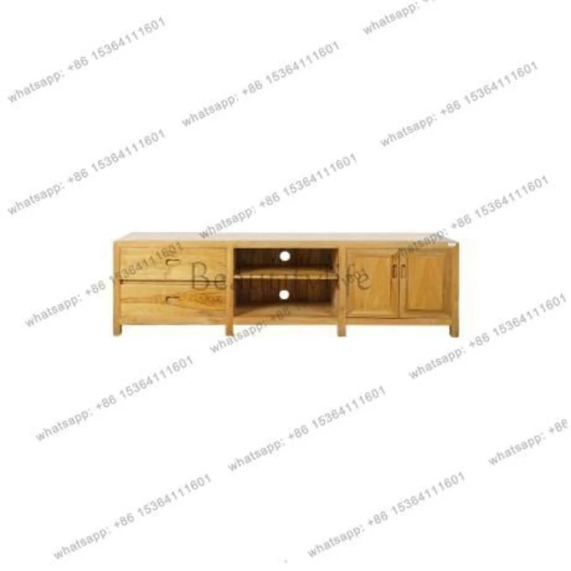 

Chinese simple solid wood TV cabinet log color storage storage side cabinet