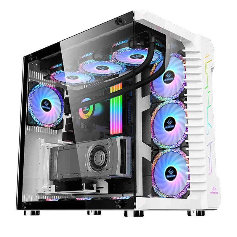 PC Case Cpu Computer Gaming Case Casing Office Desktop ATX USB 3.0 Tempered Glass Phantom Black White Pink