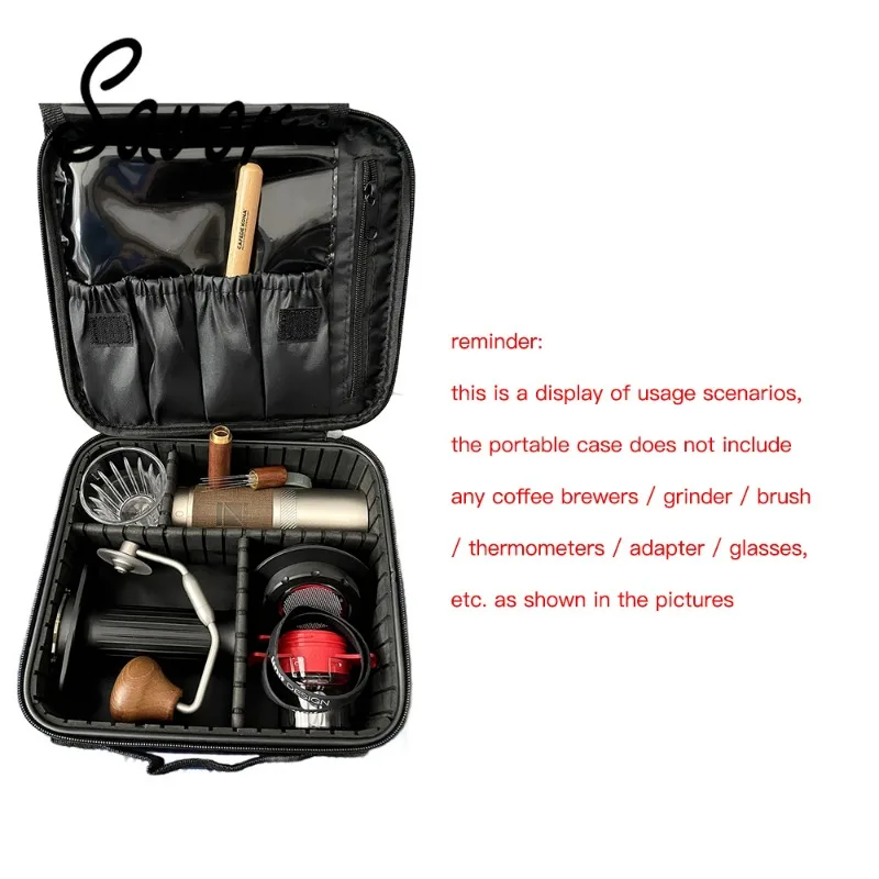 Coffee Tool Carrying Case with Removable Dividers and Compact Design Coffee Carrying Case Portable Removable Partitions Box