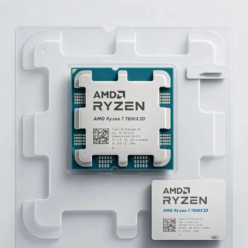 AMD Ryzen 7 7800X3D Tray Processor No Fan 8 Core 16 Thread 5.0GHz 96MB Cache Socket AM5 Gaming Desktop CPU