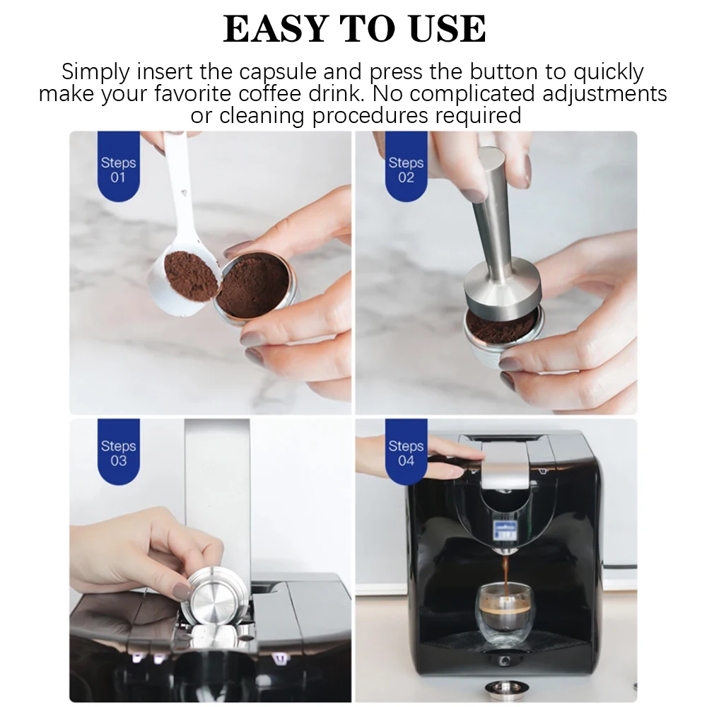 Reusable Metal Coffee Pod Refillable Stainless Steel Coffee Capsule  Durable Espresso Pod For Lavazza Blue Machine