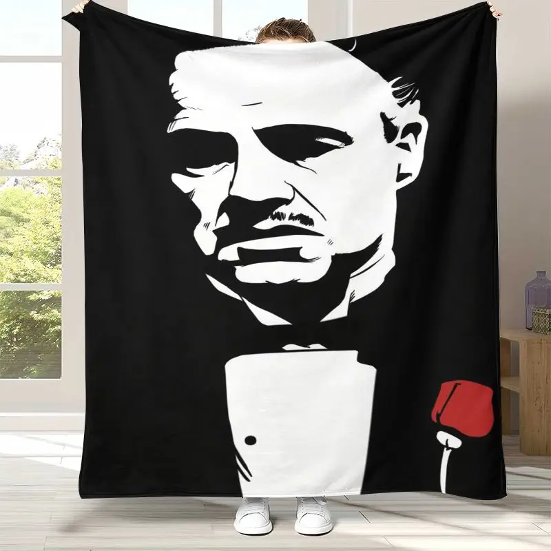 Vintage Movie The Godfather Vito Corleone Flannel Throw Blanket,Cozy Blanket for Bed,Sofa,Living Room,Picnic,Camping,Home Decor