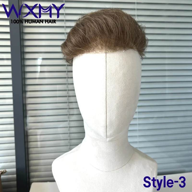 تصميم قص الشعر 0.08 مللي متر كامل الجلد BaseToupee الرجال الشعر عقدة مزدوجة قوية الذكور الشعر الاصطناعية 100% أنظمة الشعر البشري الرجال الباروكات